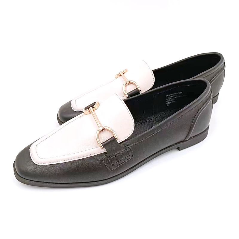 Đàn bà Casual Loafer giày với cao su ngoài vỏ màu đen trắng