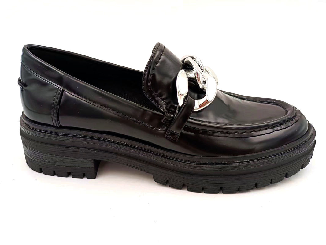 Tùy chỉnh nữ Loafers bàn chân tròn kiểu gót phẳng với phần trên da